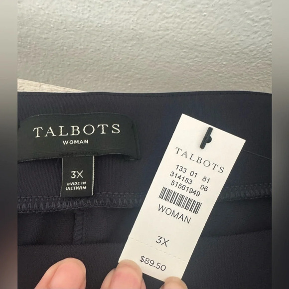 Talbots Navy Pull On Stretch Smooth Slim Leg Pull On Pants Dressy Comfy NWT 3X - Picture 8 of 8